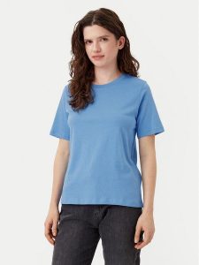 ONLY T-Shirt 15270390 Niebieski Regular Fit. Niebieskie t-shirty ONLY, xs, bez wzorów, z bawełny, bez kołnierzyka, bez ramiączek. Za 29,99 zł.