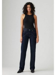 Levi's Dżinsy - Comfort fit - w kolorze granatowym rozmiar: W30/L32. Niebieskie jeansy Levi's®, z aplikacjami, z podwyższonym stanem. Za 262,29 zł.