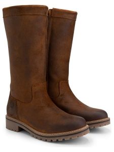 TRAVELIN' Skórzane kozaki "Varde" w kolorze jasnobrązowym rozmiar: 40. Brązowe kozaki Travelin', na zimę, bez wzorów, z wełny, bez obcasa, bez zapięcia. Za 292,89 zł.