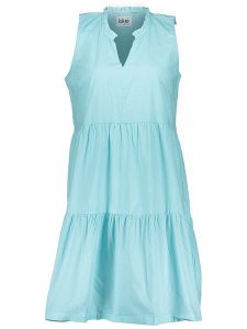 Blue Seven Sukienka w kolorze turkusowym rozmiar: 40. Niebieskie sukienki Blue Seven, na co dzień, bez wzorów, z bawełny, bez kołnierzyka, bez ramiączek, midi, proste. Za 65,69 zł.