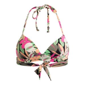 Stanik bikini na szyję dla Kobiety PRINTED BEACH CLASSICS Czarny. Czarne bikini Roxy, bez wzorów, z elastanu. Za 121,70 zł.