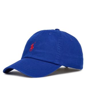 Czapka z daszkiem Polo Ralph Lauren. Niebieskie czapki Polo Ralph Lauren, bez wzorów. Za 139,99 zł.