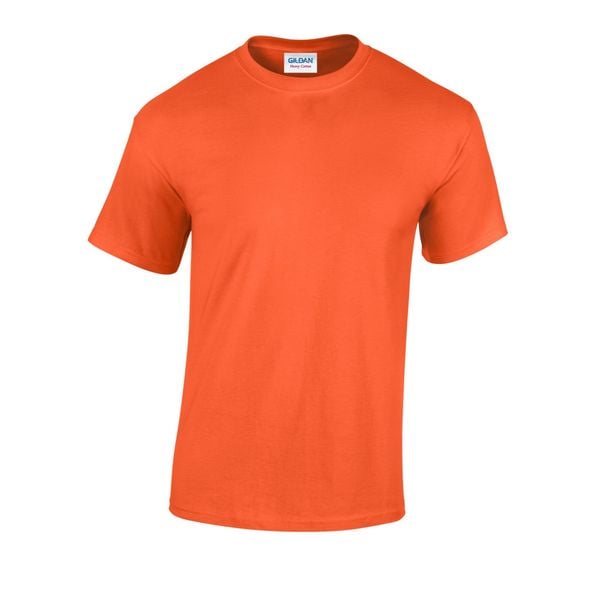 Ciężka Bawełniana Koszulka Unisex Dla Dorosłych. Brązowe bluzki GILDAN, l, bez wzorów, z bawełny, sportowe, bez kołnierzyka, bez ramiączek. Za 32,99 zł.