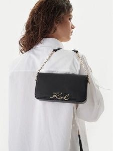 KARL LAGERFELD Torebka B1W32037 Czarny. Czarne torebki klasyczne KARL LAGERFELD, bez wzorów, ze skóry, bez dodatków. Za 664,99 zł.