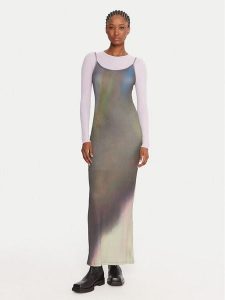 Desigual Sukienka codzienna Janis 25WWVK13 Kolorowy Slim Fit. Kombinezony Desigual, na co dzień, m, bez wzorów, z bawełny, bez kołnierzyka, bez ramiączek, proste. Za 489,99 zł.