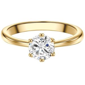 Trilani Pierscionek Solitaire aus Sterling Silber in Gelbgold mit Zirkonia Pierścionki 1 ct Damski. Białe pierścionki Trilani, z cyrkonią, pozłacane. Za 259,99 zł.