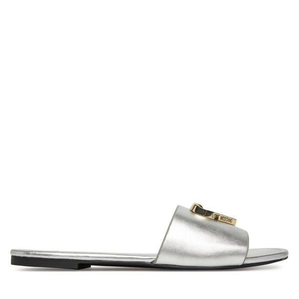 Klapki LOVE MOSCHINO. Szare klapki LOVE MOSCHINO, bez wzorów, bez obcasa. Za 429,99 zł.