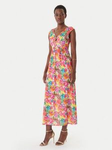 Morgan Sukienka letnia 261-RIO Kolorowy Regular Fit. Kombinezony Morgan, na lato, bez wzorów, z syntetyku, bez kołnierzyka, bez ramiączek. Za 369,99 zł.