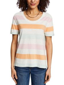 ESPRIT Koszulka w kolorze kremowym ze wzorem rozmiar: XL. Brązowe bluzki ESPRIT, xl, bez wzorów, bez kołnierzyka, bez ramiączek. Za 52,67 zł.