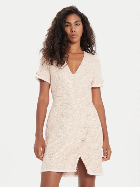 TWINSET Sukienka dzianinowa 241TP2425 Różowy Slim Fit. Czerwone sukienki Twinset, bez wzorów, z dzianiny, bez kołnierzyka, bez ramiączek. Za 649,00 zł.