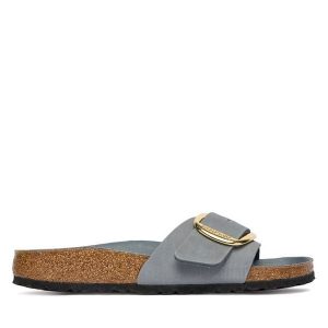 Klapki Birkenstock. Szare klapki Birkenstock, bez wzorów, bez obcasa. Za 494,99 zł.