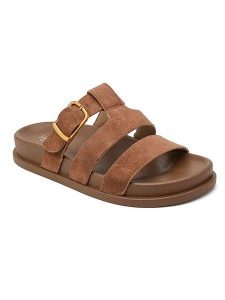 Sixth Sens Klapki w kolorze karmelowym rozmiar: 41. Brązowe klapki Sixth Sens, bez wzorów, z otwartym noskiem, bez obcasa. Za 104,99 zł.