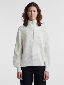 Pieces Sweter w kolorze kremowym rozmiar: M. Brązowe swetry oversize Pieces, m, bez wzorów, bez ramiączek. Za 105,88 zł.