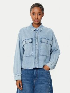 Weekend Max Mara Koszula jeansowa Zemira 2515111151 Niebieski Boxy Fit. Niebieskie koszule Weekend Max Mara, bez wzorów, z bawełny, bez kołnierzyka, bez ramiączek. Za 489,99 zł.