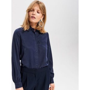 Koszula z lyocellu - Granatowy. Koszule marki Reserved. W wyprzedaży za 49,99 zł.