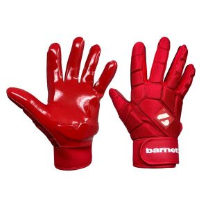 Rękawiczki do futbolu amerykańskiego FKG-03 czerwone, LB, RB, TE. Czerwone rękawiczki BARNETT, bez wzorów. Za 149,00 zł.