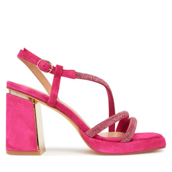 Sandały Alma En Pena. Czerwone sandały Alma en Pena, bez wzorów, bez obcasa, na słupku, bez zapięcia. Za 449,99 zł.