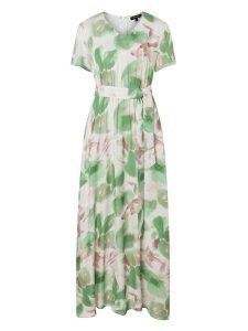 More & More Sukienka w kolorze zielono-kremowym rozmiar: 42. Zielone sukienki More & More, bez wzorów, z tkaniny, bez kołnierzyka, bez ramiączek, maxi. Za 230,00 zł.