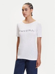 Marc O'Polo T-Shirt 504 2261 51231 Biały Regular Fit. Białe t-shirty Marc O'Polo, s, bez wzorów, z bawełny, bez kołnierzyka, bez ramiączek. Za 109,99 zł.