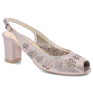 Sandały damskie Exquisite, eleganckie na obcasie, różowe, 1050. Czerwone sandały Exquisite, w ażurowe wzory, ze skóry, bez obcasa, na obcasie, bez zapięcia. Za 169,00 zł.