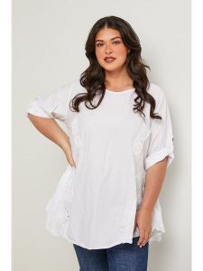 Curvy Lady Bluzka w kolorze białym rozmiar: 48/50. Białe bluzki Curvy Lady, bez wzorów, klasyczne, bez kołnierzyka, bez ramiączek. Za 100,99 zł.