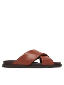 Geox Klapki D Adelash D55YWB 000TU C6014 Brązowy. Brązowe klapki Geox, bez wzorów, ze skóry, bez obcasa. Za 419,99 zł.