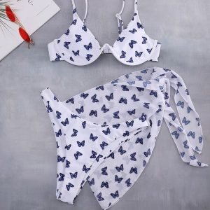 Strój kąpielowy push-up z pareo na plażę Eta. Bikini Intica, bez wzorów, z materiału. Za 159,00 zł.