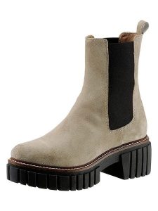 Heine Skórzane botki w kolorze beżowym rozmiar: 38. Brązowe botki Heine, bez wzorów, bez obcasa, bez zapięcia. Za 136,45 zł.