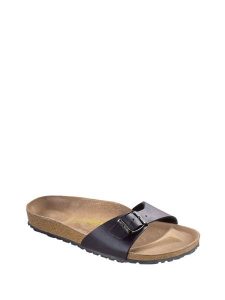 Birkenstock Klapki "Madrid" w kolorze czarnym rozmiar: 39. Czarne klapki Birkenstock, bez wzorów, bez obcasa. Za 262,91 zł.