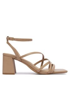 Aldo Sandały Esther 14039513 Beżowy. Brązowe sandały ALDO, bez wzorów, ze skóry, bez obcasa, na słupku, bez zapięcia. Za 359,99 zł.