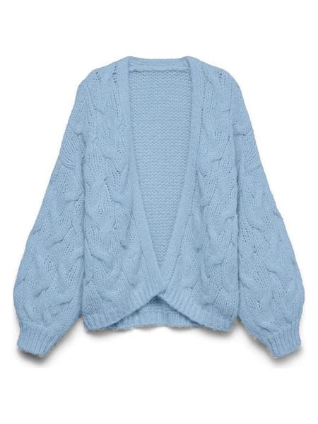 Vero Moda Kardigan w kolorze błękitnym rozmiar: XL. Niebieskie kardigany Vero Moda, xl, bez wzorów, ze splotem, bez ramiączek. Za 134,95 zł.