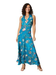 Aller Simplement Sukienka w kolorze niebieskim rozmiar: 38/40. Niebieskie sukienki Aller Simplement, bez wzorów, klasyczne, bez kołnierzyka, bez ramiączek, maxi, sportowe. Za 117,95 zł.