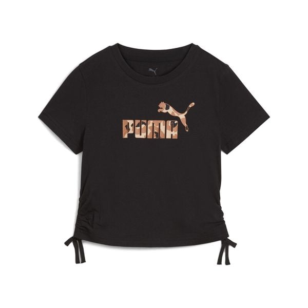 Młodzieżowa koszulka Essentials Animal Logo Infill z węzłem PUMA Black. Czarna bluzki Puma, l, bez wzorów, młodzieżowe, bez kołnierzyka, bez ramiączek. Za 105,40 zł.