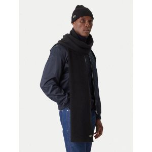 Zestaw Szalik i Czapka Lacoste. Czarne szaliki Lacoste, bez wzorów. Za 419,99 zł.