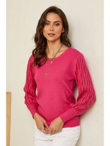 Soft Cashmere Sweter w kolorze różowym rozmiar: 38/40. Różowe swetry oversize Soft Cashmere, bez wzorów, z kaszmiru, bez ramiączek. Za 125,25 zł.