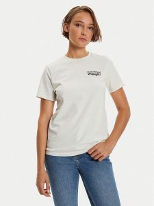 Wrangler T-Shirt Graphic 112356428 Biały Regular Fit. Białe t-shirty Wrangler, m, bez wzorów, z bawełny, bez kołnierzyka, bez ramiączek. Za 79,99 zł.