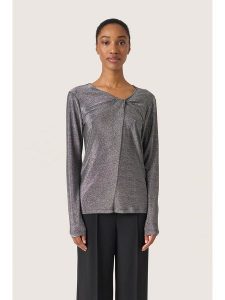 SAINT TROPEZ Koszulka "Skylara" w kolorze srebrnym rozmiar: L. Szare bluzki Saint Tropez, l, bez wzorów, bez kołnierzyka, bez ramiączek. Za 96,60 zł.