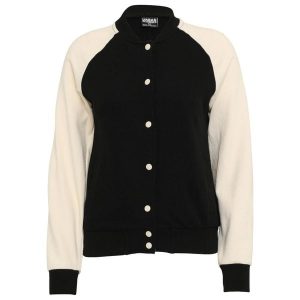Lekka Bluza Damska Frotte Typu Varsity. Brązowe bluzy Urban Classics, m, bez wzorów, bez kaptura. Za 189,99 zł.