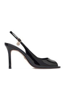 Nine West Sandały EO-TS6376-01 Czarny. Czarne sandały Nine West, bez wzorów, ze skóry, bez obcasa, na szpilce, bez zapięcia. Za 279,99 zł.