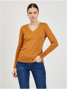 Orsay Koszulka w kolorze karmelowym rozmiar: M. Brązowe bluzki Orsay, m, bez wzorów, bez kołnierzyka, bez ramiączek. Za 45,95 zł.