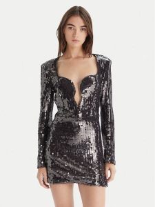 Bardot Sukienka koktajlowa Marlena 60120DB Szary Regular Fit. Szare kombinezony Bardot, bez wzorów, z syntetyku, wizytowe, bez kołnierzyka, bez ramiączek. Za 449,99 zł.