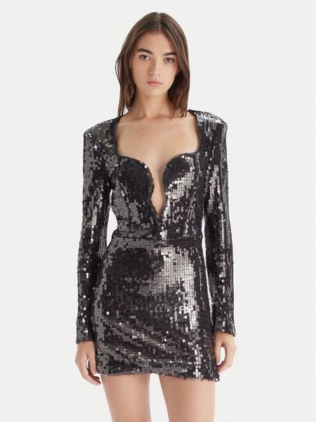 Bardot Sukienka koktajlowa Marlena 60120DB Szary Regular Fit. Szare kombinezony Bardot, bez wzorów, z syntetyku, wizytowe, bez kołnierzyka, bez ramiączek. Za 449,99 zł.