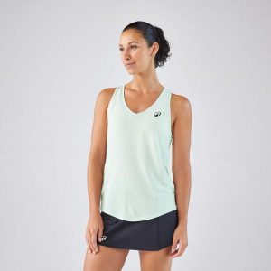 Koszulka na ramiączkach tenisowa damska Artengo Tank Dry & Light. Niebieskie bluzki KUIKMA, l, bez wzorów, z dzianiny, sportowe, bez kołnierzyka, bez ramiączek. W wyprzedaży za 44,99 zł.
