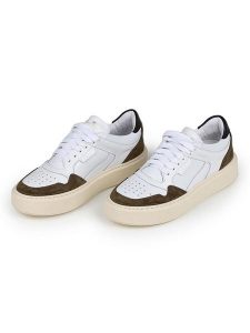 Anna Morellini Skórzane sneakersy "Ricarta" w kolorze biało-brązowym rozmiar: 40. Białe trampki Anna Morellini, bez wzorów, bez zapięcia. Za 373,35 zł.