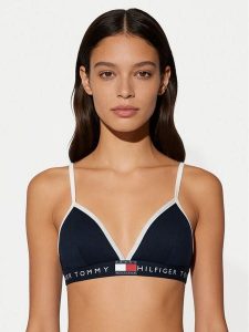 Tommy Hilfiger Biustonosz braletka UW0UW06271 Granatowy. Niebieskie biustonosze TOMMY HILFIGER, bez wzorów, z bawełny. Za 159,99 zł.