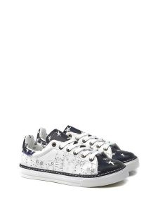 Goby Skórzane sneakersy w kolorze granatowo-białym rozmiar: 38. Białe trampki Goby, bez wzorów, bez zapięcia. Za 260,99 zł.