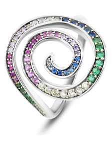 DI GIORGIO Srebrny pierścionek z cyrkoniami rozmiar: 58. Szare pierścionki DI GIORGIO, z cyrkonią, srebrne. Za 108,99 zł.