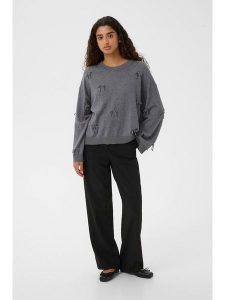 Soaked in Luxury Sweter w kolorze szarym rozmiar: M. Szare swetry oversize Soaked in Luxury, m, bez wzorów, z wełny, bez ramiączek. Za 152,99 zł.