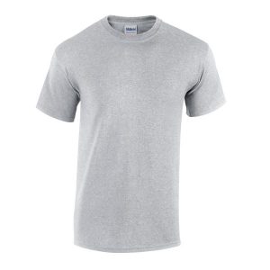 Koszulka Unisex Dla Dorosłych Z Grubej Mieszanki Bawełny. Szare bluzki GILDAN, xl, bez wzorów, z bawełny, sportowe, bez kołnierzyka, bez ramiączek. Za 41,99 zł.