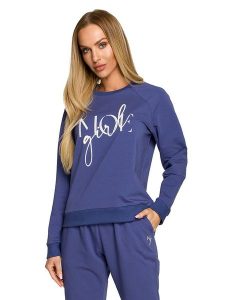 Made of emotion Bluza w kolorze niebieskim rozmiar: L. Niebieskie bluzy Made Of Emotion, l, bez wzorów, bez kaptura. Za 123,25 zł.